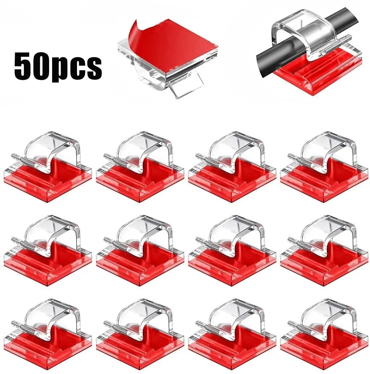 20/50PCS Organizzatore di cavi Clip Gestione dei cavi Gestore dei cavi Supporto del cavo Linea dati di ricarica USB Avvolgitore della bobina Gancio a parete