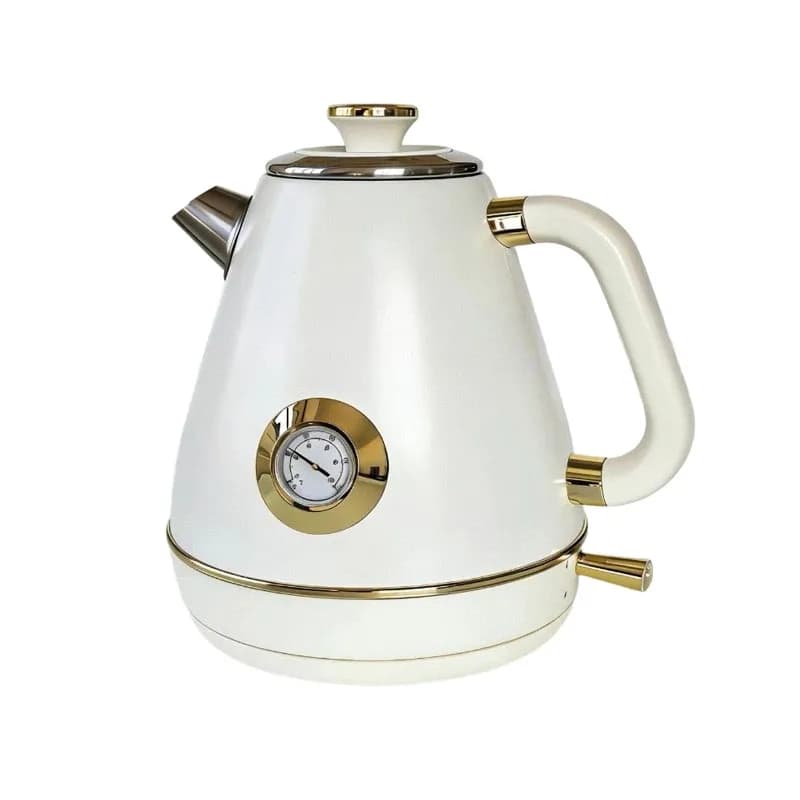 Electric kettle A74G-Auto Power Off 1.7L 1850W Design Retro Stainless Steel 304 with Decalcomanie Artisans Spina EU for Quick boiling