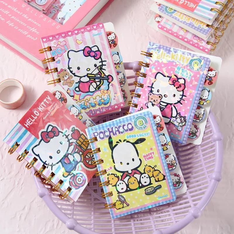 Quaderno Kawaii Hello Kitty, Diario Portatile per Studenti con Cartoni Animati alla Moda, Blocco Note Super Carino, Materiale Scolastico, Regalo per Bambini