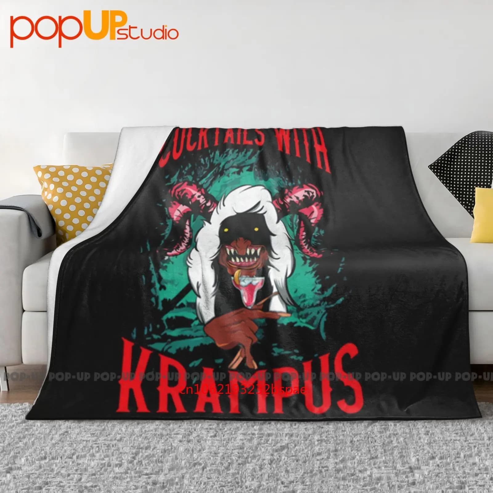 Divertenti cocktail del diavolo di Natale con Krampus Coperta ultra morbida Trapunta Copridivano invernale Copriletto