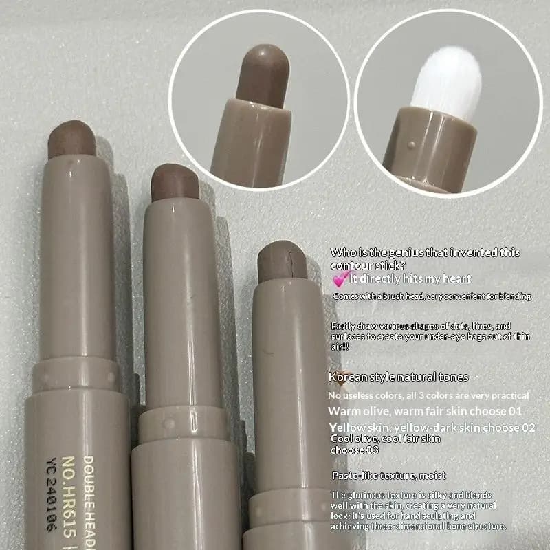 [T81] 1 pz Stick Illuminante e Bronzer a Lunga Durata con Pennello, Correttore Illuminante, Ombretto Naso e Contouring