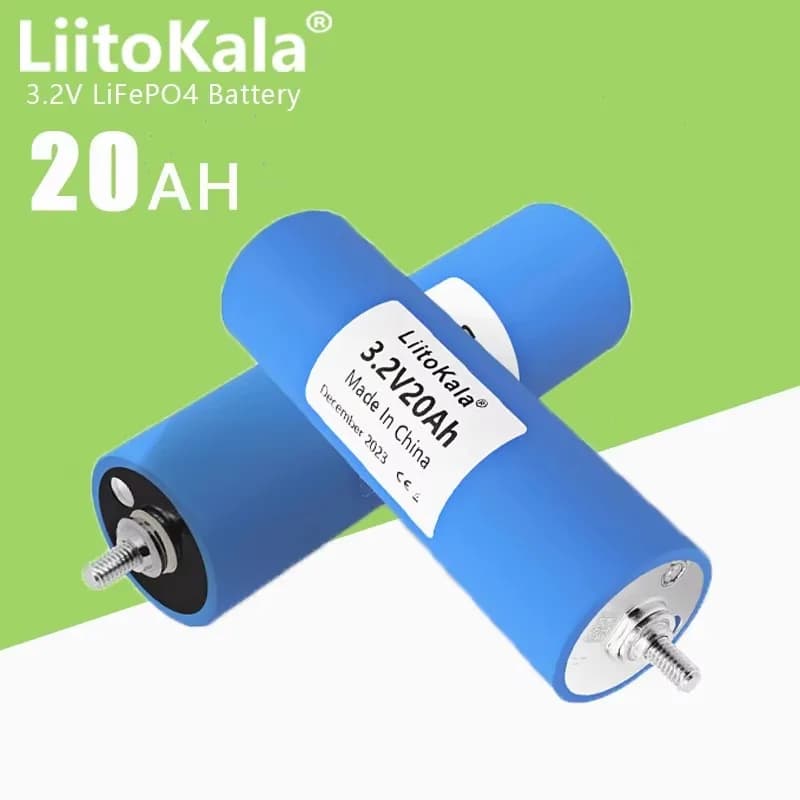 LiitoKala 40135 LiFePO4 Battery Cell 3.2V20Ah 364±10g 3.65V Charge Cut-off 4000 Cycles Life Temperature Gradient Charging Rechar