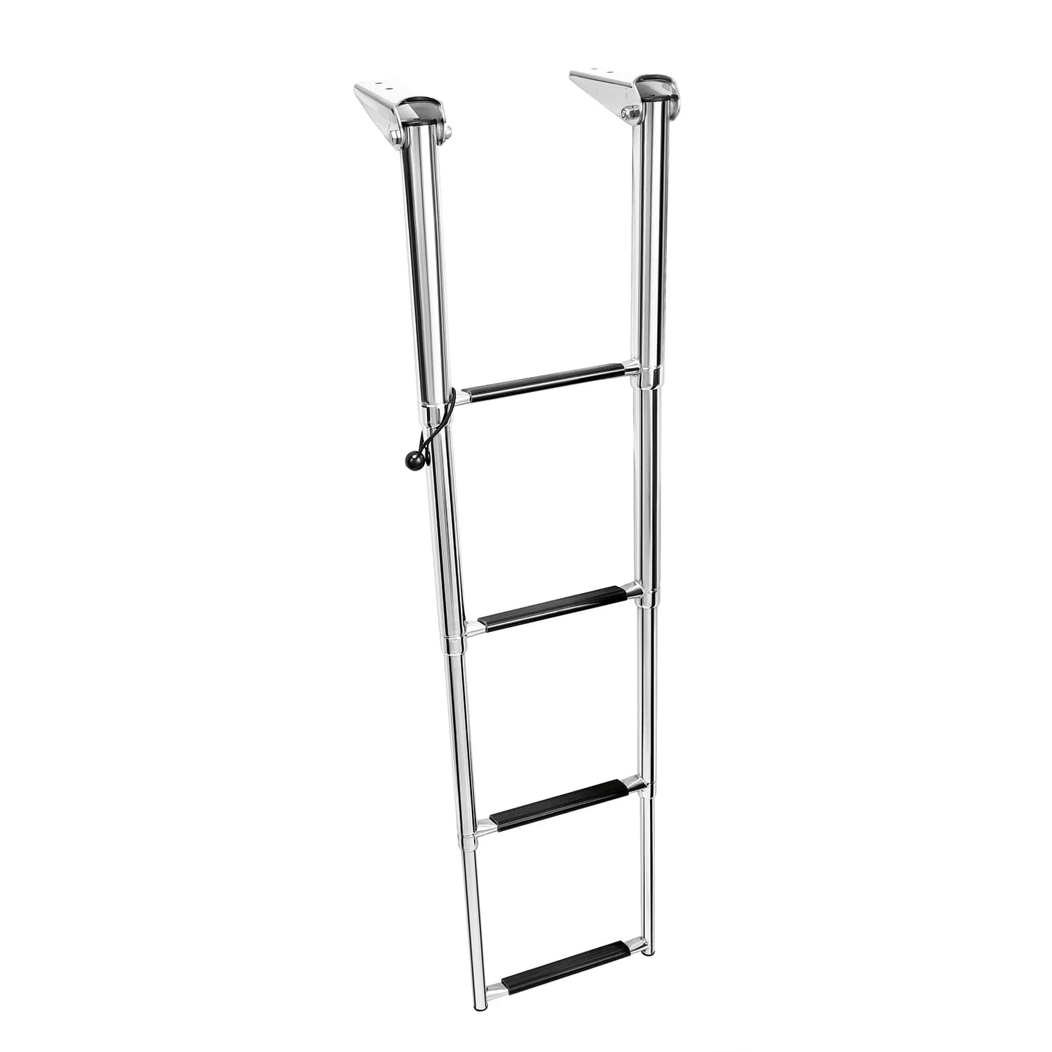 STLF HANSE MARINE 4-Step 316 Stainless Steel Telescopic Boarding Ladder with Non-Slip Steps for Boats and Yachts