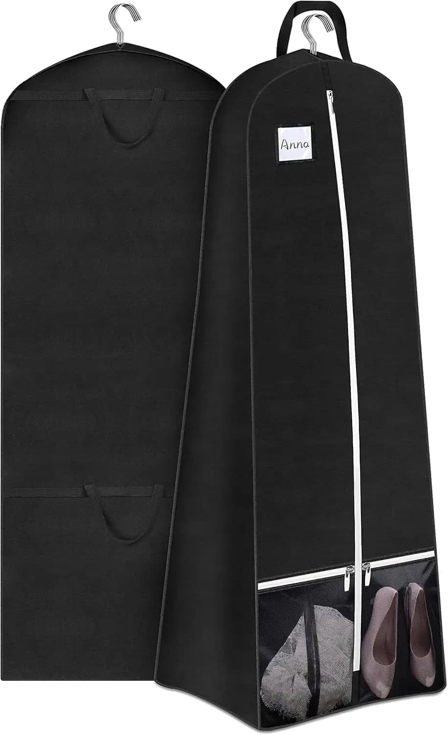 SLEEPING LAMB Borsa Porta Abiti da Sposa 65'' con Tasche per Scarpe, Custodia da Viaggio Nera per Abiti da Ballo e da Sera