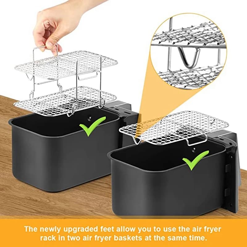 Air Fryer for Ninja Dual Air Fryer 304 Stainless Steel Multi-layer Dihydrator Rack Toast Rack Air Fryer Accessories