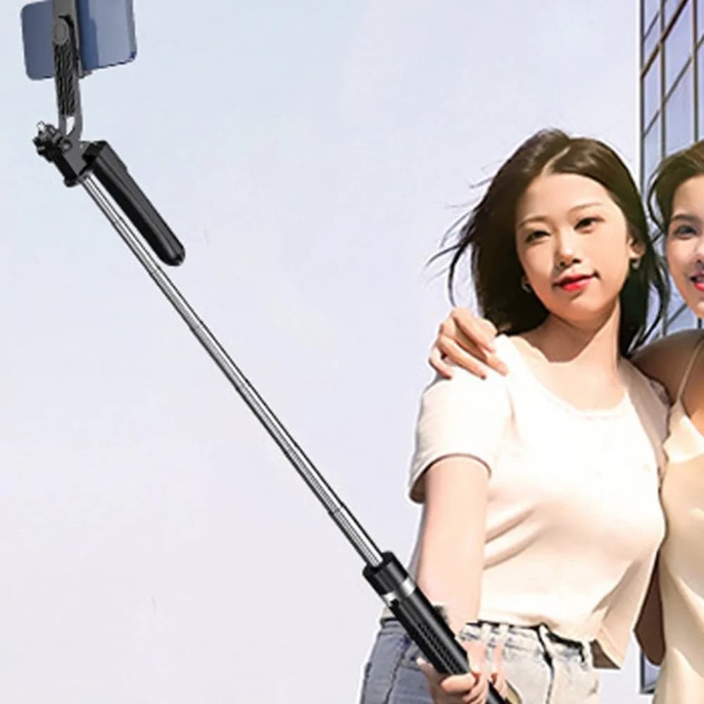 Bastone Selfie Telescopico con Lampada LED 1,7m, Treppiede Bluetooth Anti-Vibrazione, Supporto Portatile per Selfie