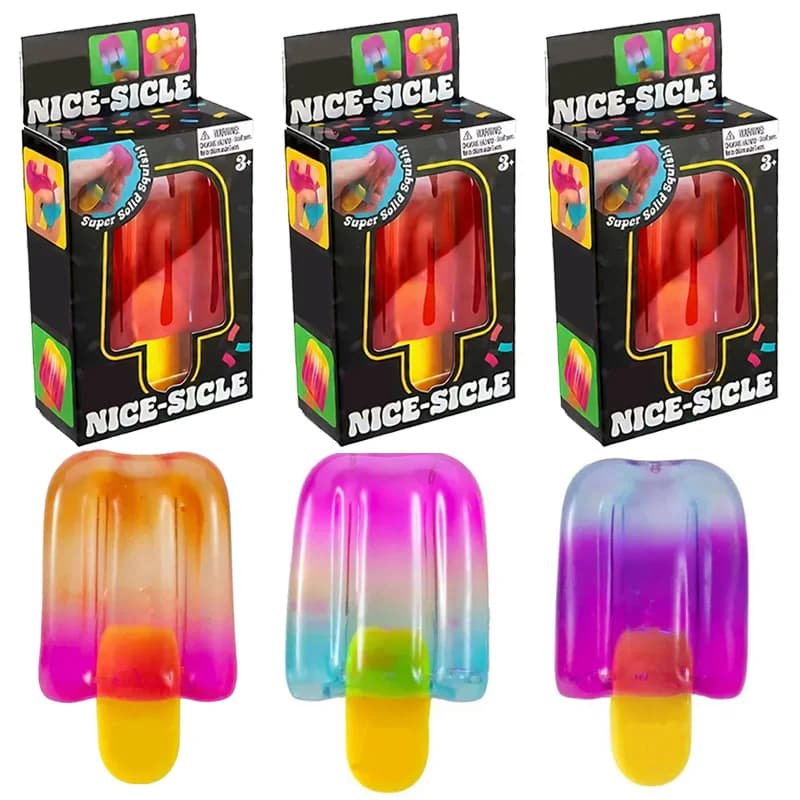 Giocattolo Antistress a Forma di Ghiacciolo Colorato, Super Morbido e Spremibile, Giocattolo Portatile per Alleviare l'Ansia per Bambini e Adulti