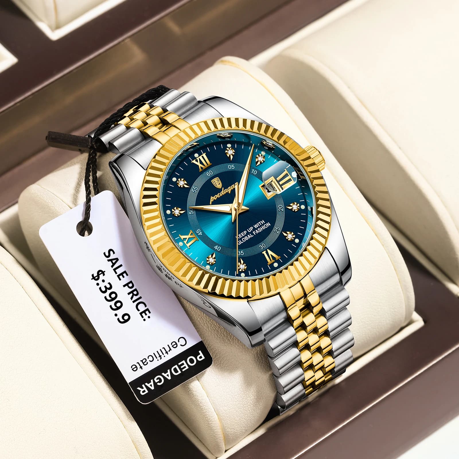 POEDAGAR Orologio da polso al quarzo di lusso da uomo d'affari impermeabile luminoso data orologio da uomo sportivo in acciaio inossidabile orologi da uomo Reloj