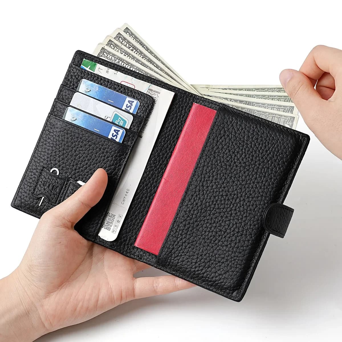 Porta passaporto in vera pelle Custodia impermeabile per passaporto con blocco Rfid Portafoglio da viaggio con slot per scheda SIM Libro per passaporto