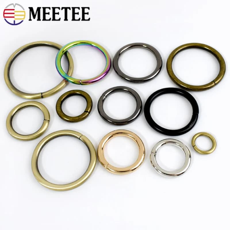10Pcs 13-50mm Metal O Rings Buckles for Bag Strap Connect Hook Keychain Spring Ring Snap Hooks Dog Collar Carabiner Belt Loop