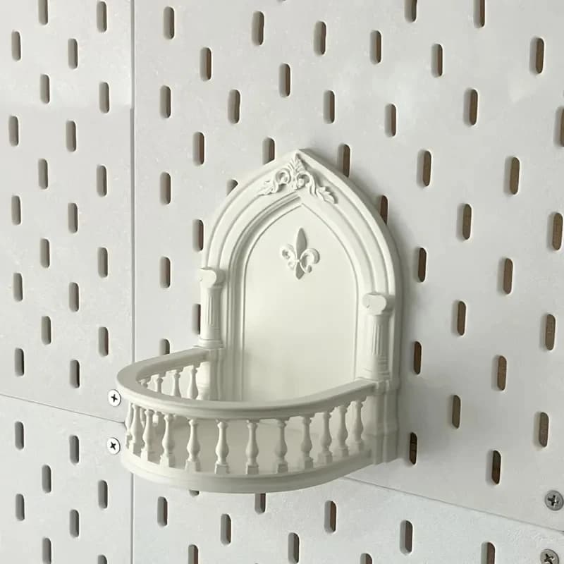 Espositore in Plastica Stile Europeo per Balcone, Decorazione Paesaggistica Miniaturizzata, Scaffale Appeso Senza Foratura per Collezioni di Statue