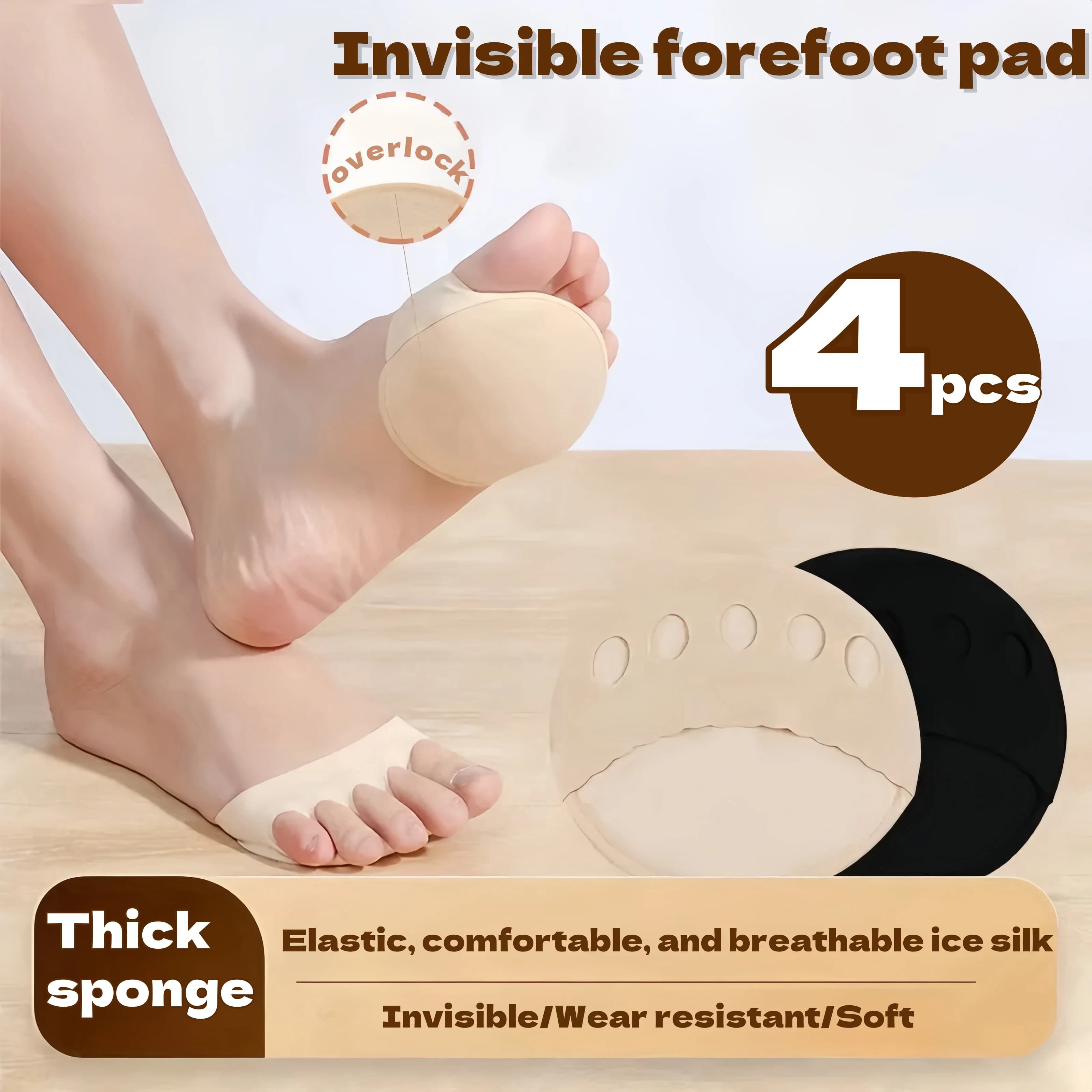 2/8pcs Fabric Forefoot Pads Women High Heels Insert Metatarsal Foot Pads for Pain Relief Half Insoles for Shoes Woman Toe Socks
