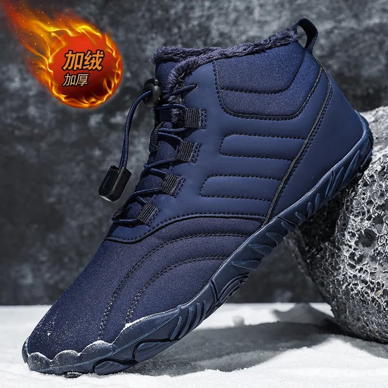 Winter Barefoot Snow Boots Men Women Fleece Lined Warm Wide Toe Box Minimalist Hiking Boots Anti-slip Outdoor Winter Shoes