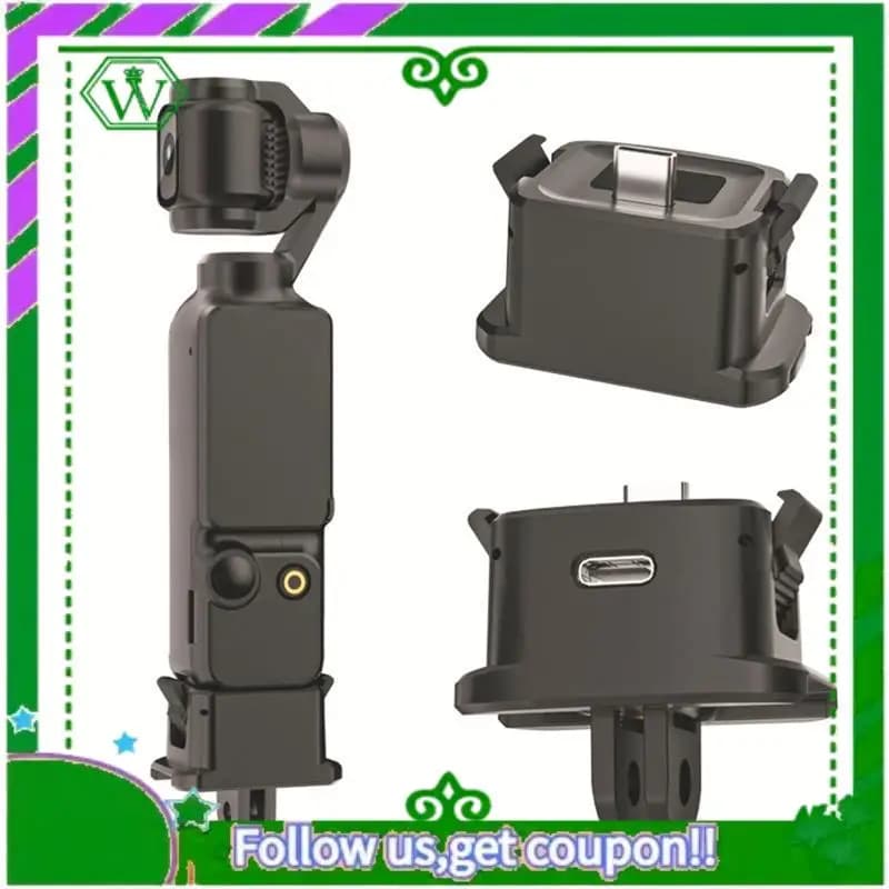 ABIK charging adapter base for DJI Osmo Pocket 3, Type-C fast charging, quick release dock for DJI Pocket 3 action camera