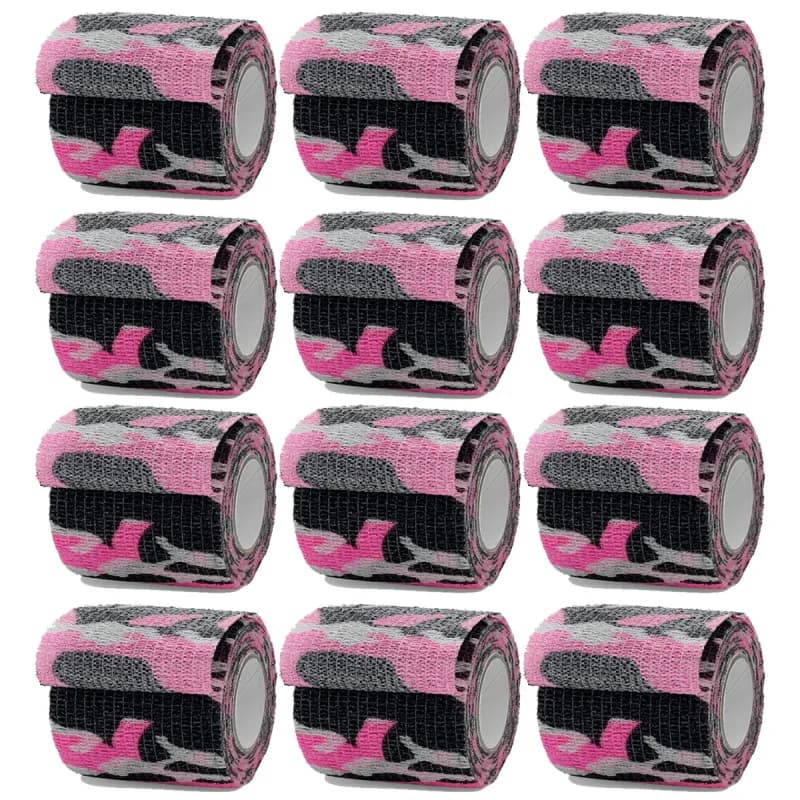1/6/24/48 Pezzi Nastro Elastico Adesivo Sportivo Mimetico Rosa per Supporto Ginocchio, Dita, Caviglia, Palmo - Elastoplast