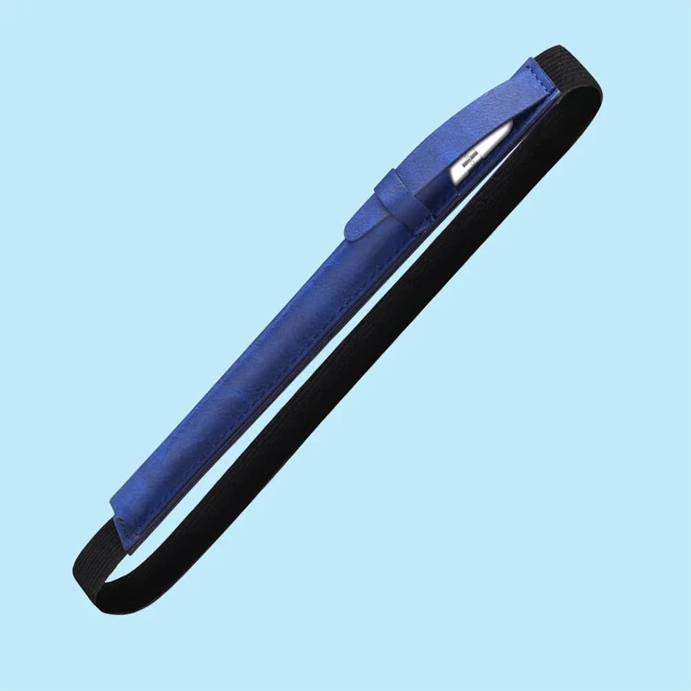 PU Pencil Holder Sleeve with Elastic Band for 9.7 10.5 12.9 Cases Perfect Fit Snug Secure Protection Blue