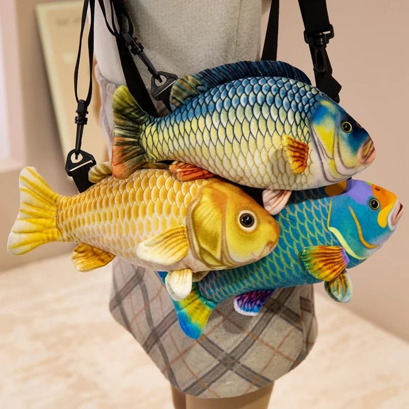 Zaino con pesci colorati Farcito Intressante borsa Decro Immagine Puntelli Acqua Animale Cuscino Regali di compleanno