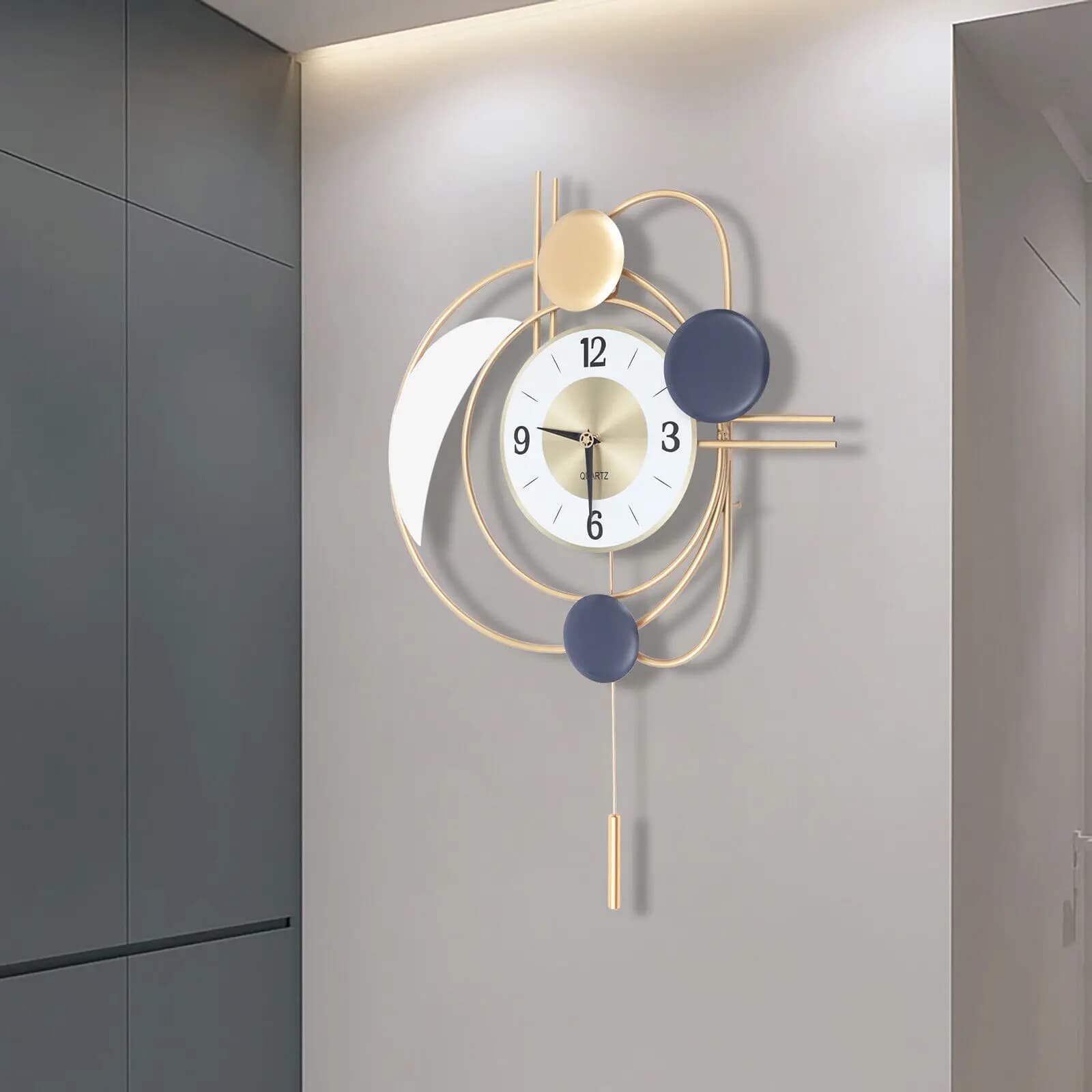 Wall clock 27,95" Large metal hanging watches Quiet domestic decoration of modern art