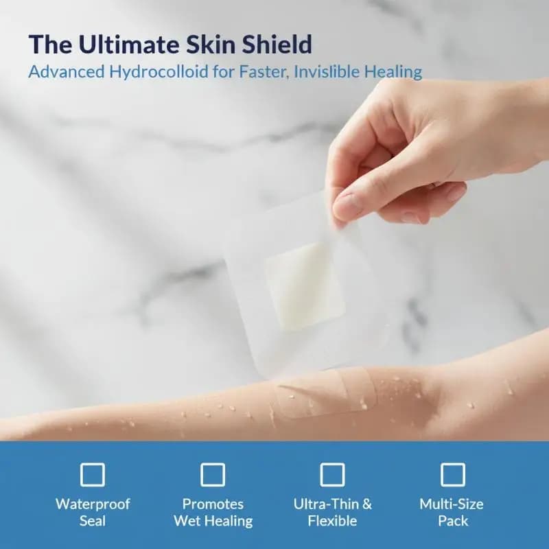 Hydrocolloid Wound Dressing Fast Healing Thin Soft Self-Adhesive Bandage for Emergency First Aid Kits Home Outdoor Supply