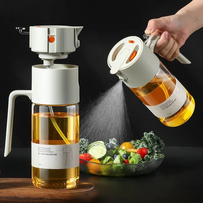 Bottiglia di olio con apertura e chiusura automatica a doppio scopo Accessori da cucina Cucine a prova di perdite Forniture spray Strumenti Gadget Bar
