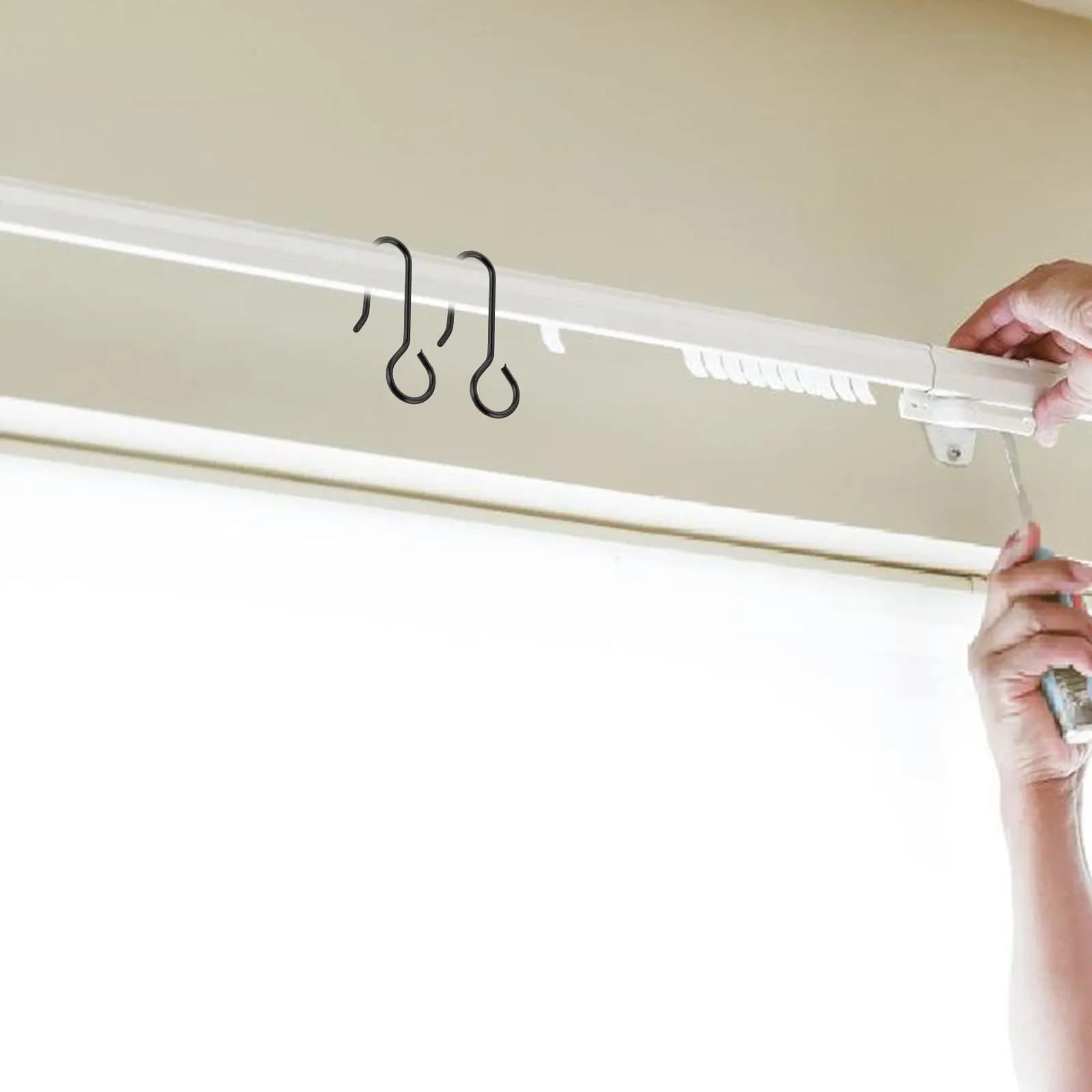 100 Pezzi Ganci in Metallo per Tende, Ganci Scorrevoli Resistenti per Binari a Soffitto, Ganci Scorrevoli per Tende Doccia, Accessori Doccia