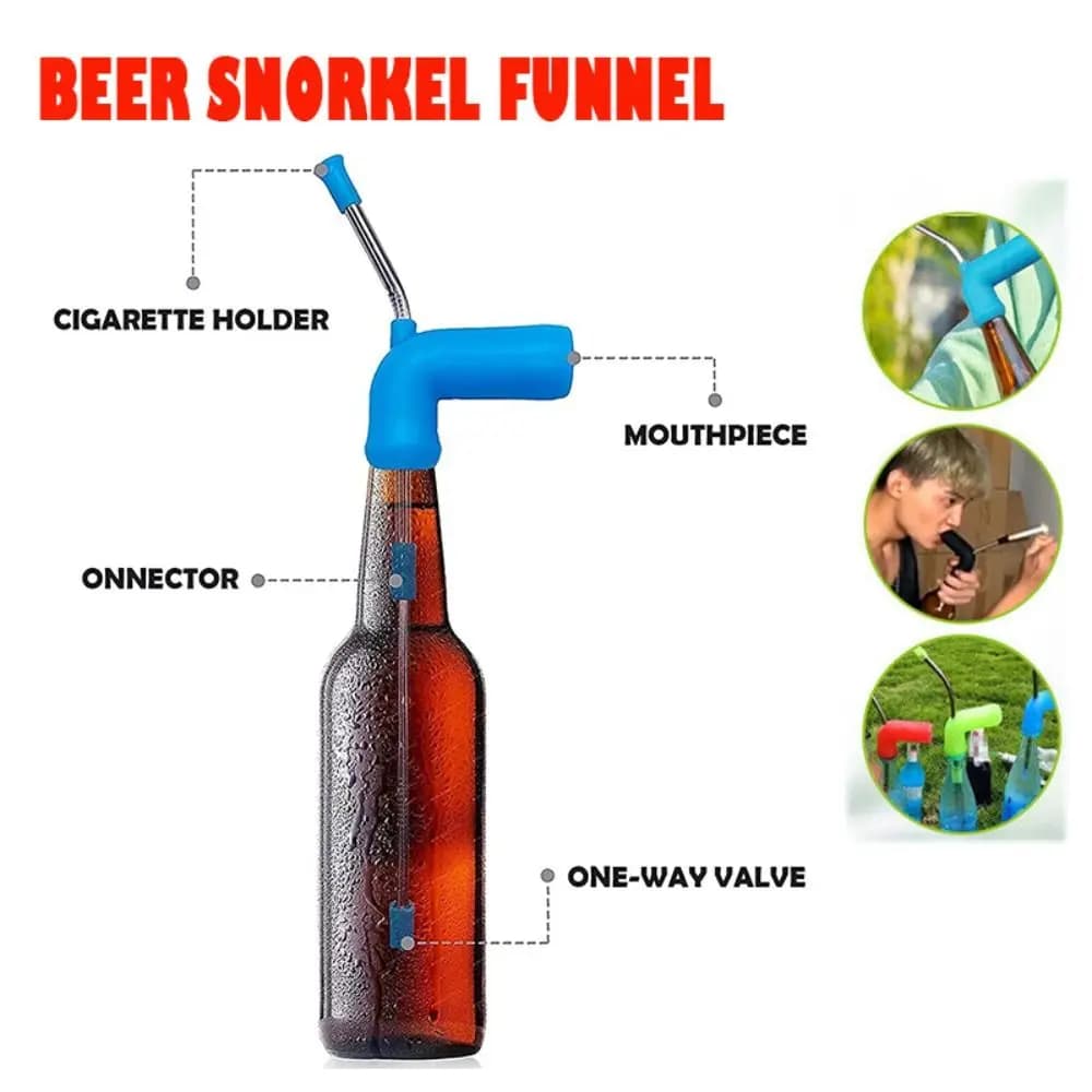 Funny 2 in 1 drink beer Snorkel straw Bong funnel double Snorkel games for parties items from Bar for home accessories tools