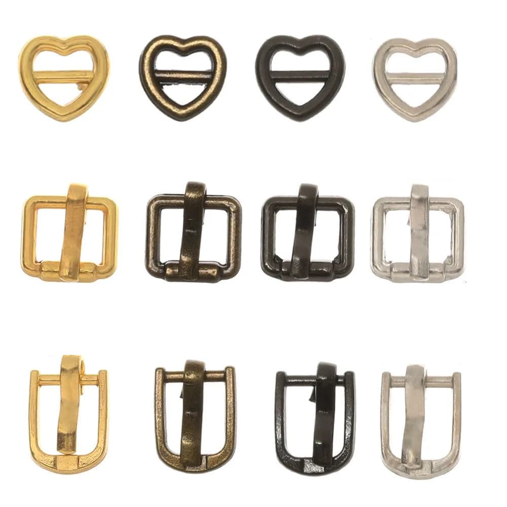 20PCS 3/5mm Mini A Forma di Cuore Bambola Borsa Fibbie Tri-glide Fibbia Della Cintura Bambola Fibbia Vestiti scarpe Giocattoli e Modellismo Accessori