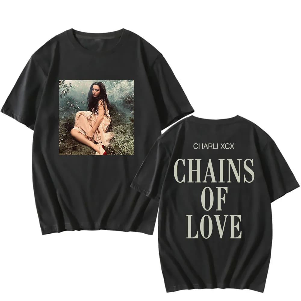 CATENA D'AMORE T-shirt Charli Xcx Wuthering Heights Magliette in cotone Manica corta Cantante Graphic T Shirt Unisex Streetwear Tees
