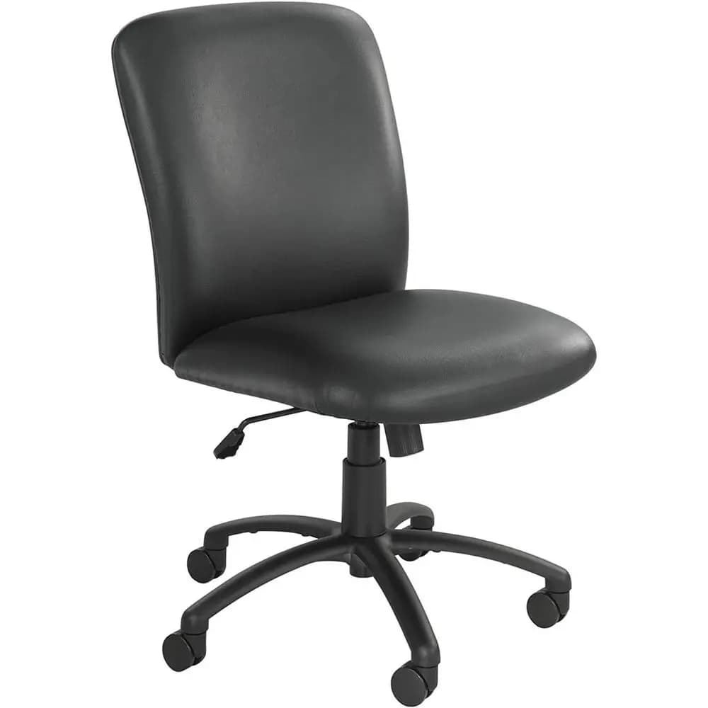 Sedia da ufficio girevole ergonomica con schienale alto per persone grandi e alte, 27 W x 30 P x 40-44 H, supporta fino a 500 libbre, vinile nero