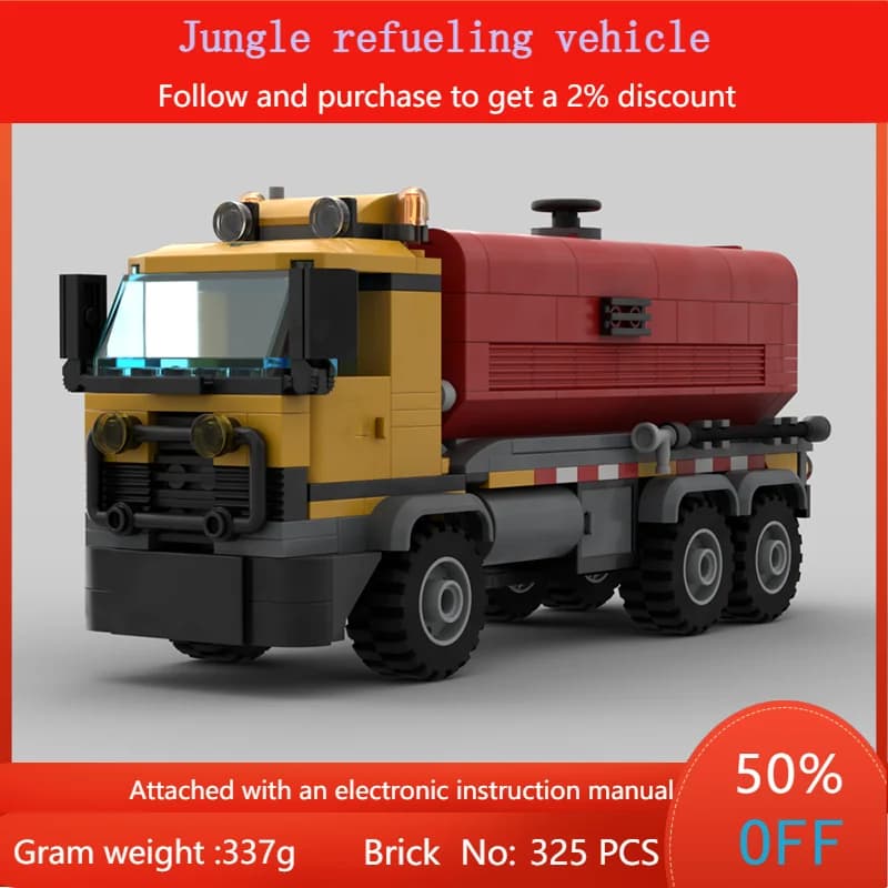 325 Parts City Speed MOC Building Block Model Jungle Fuel Truck Toy Car For Boys Adults Children Christmas Gift