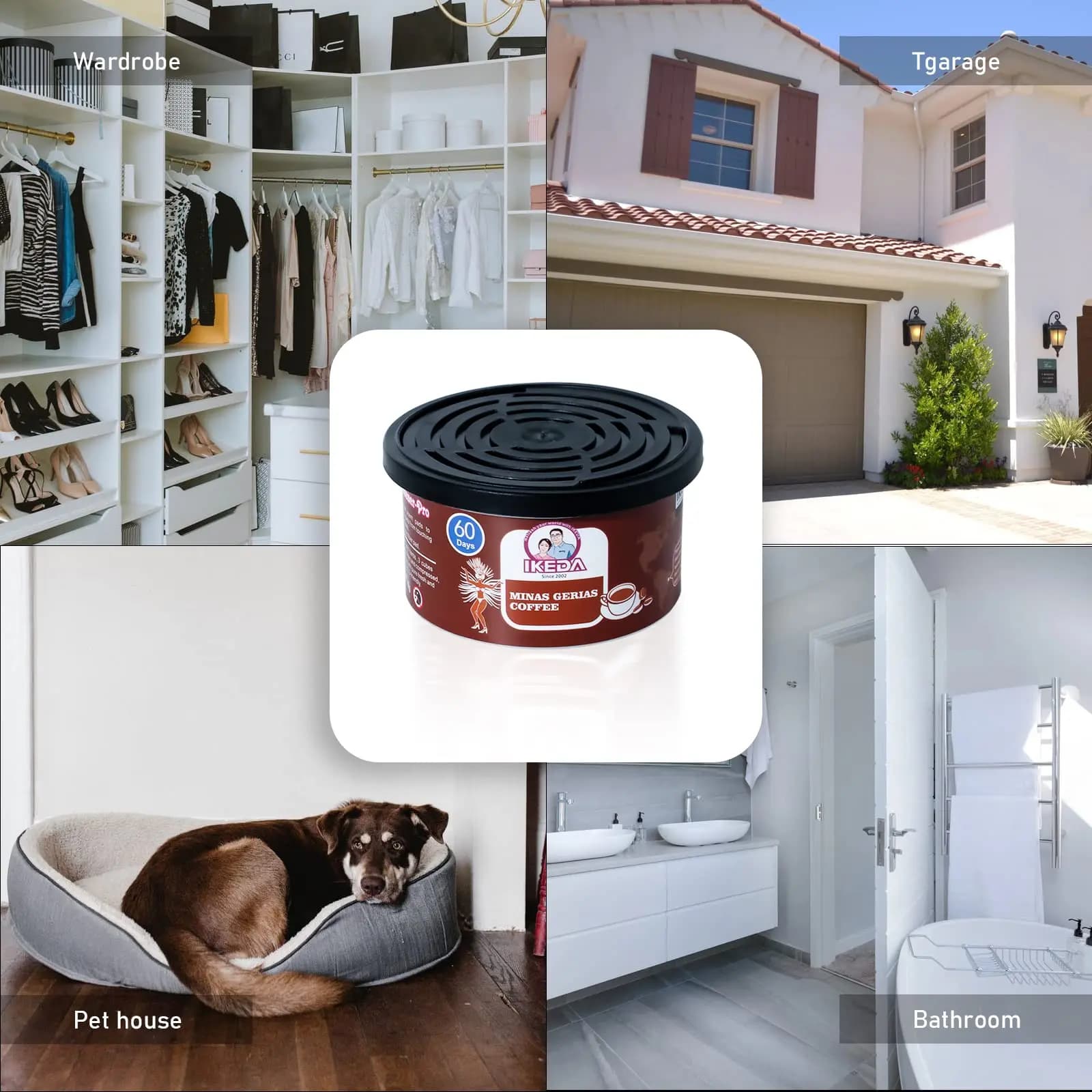 Deodorant for Auto in Wood Block Shape, Auto Scenter in Aluminium can, Organic Deodorant for Car and Home