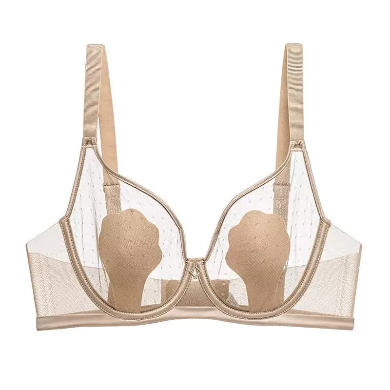 Reggiseno da donna ultrasottile con coppa con artiglio di gatto, sexy puro desiderio, stile francese, anello in acciaio morbido, biancheria intima anti-cedimento per petto grande