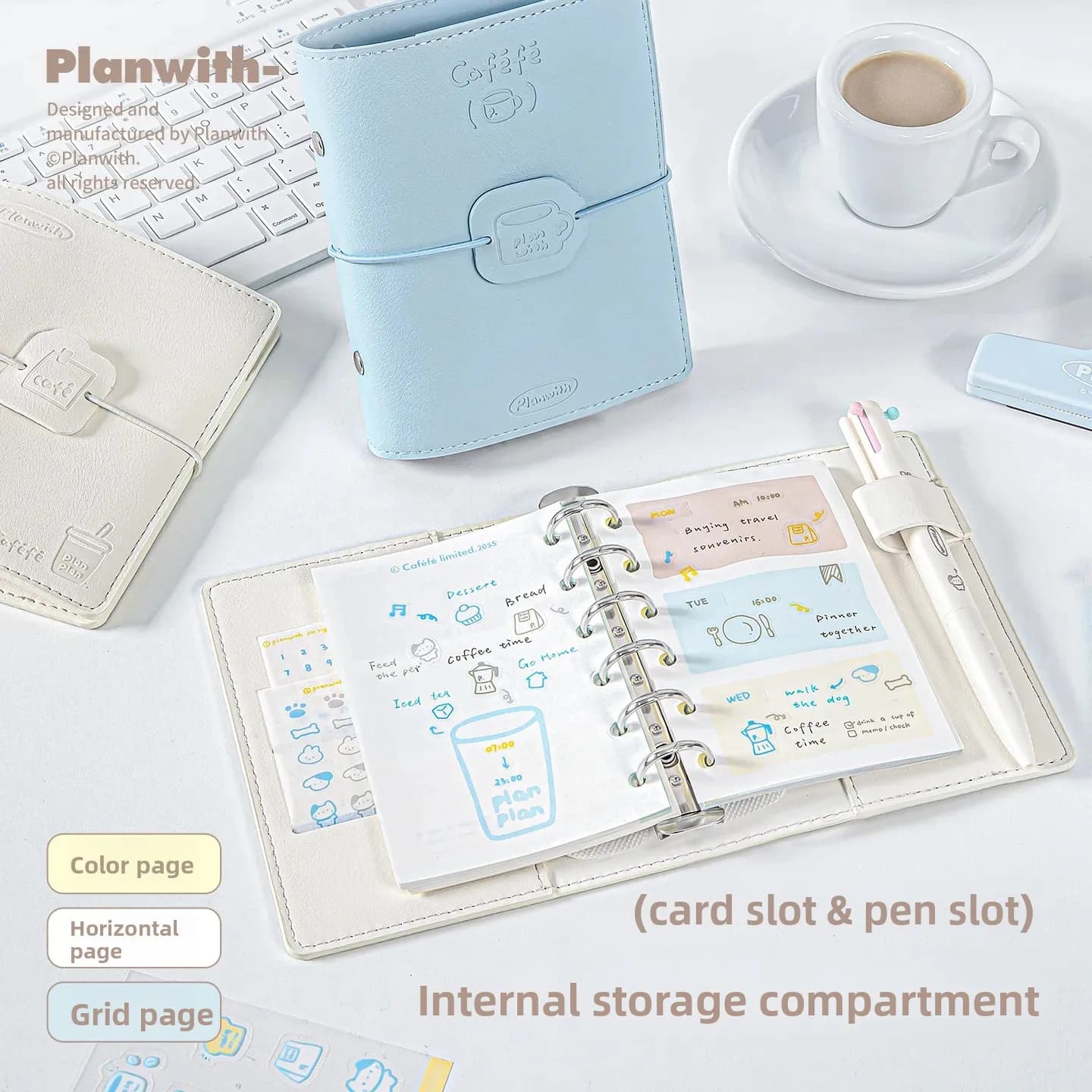 Korean Style Minimalist Soft PU Leather Notebook - Coffee Theme Journal for Creative Writing & Planning Student Supplies
