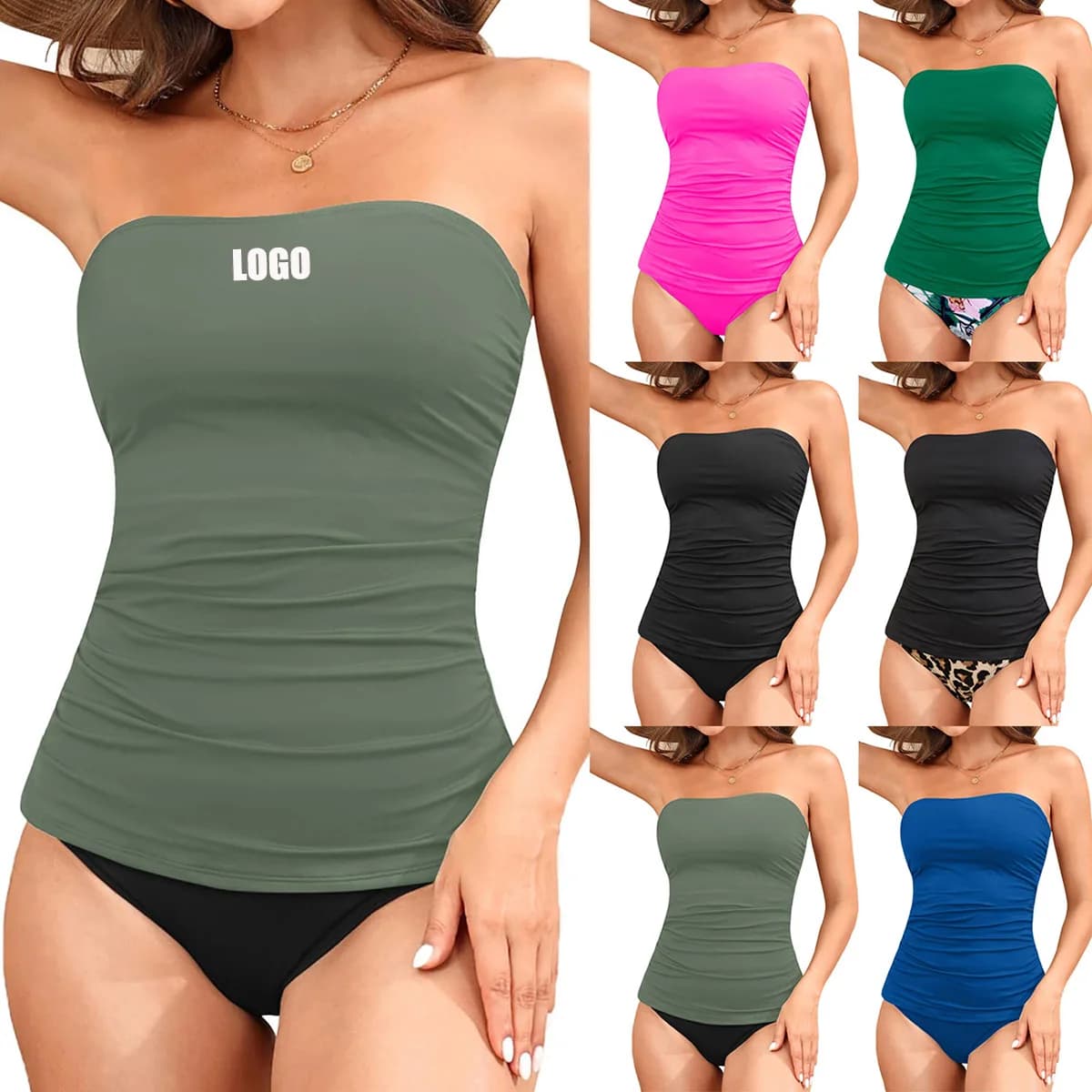Costume da bagno estivo da donna con LOGO personalizzato Bikini sexy con copertura della pancia a vita alta in un unico pezzo