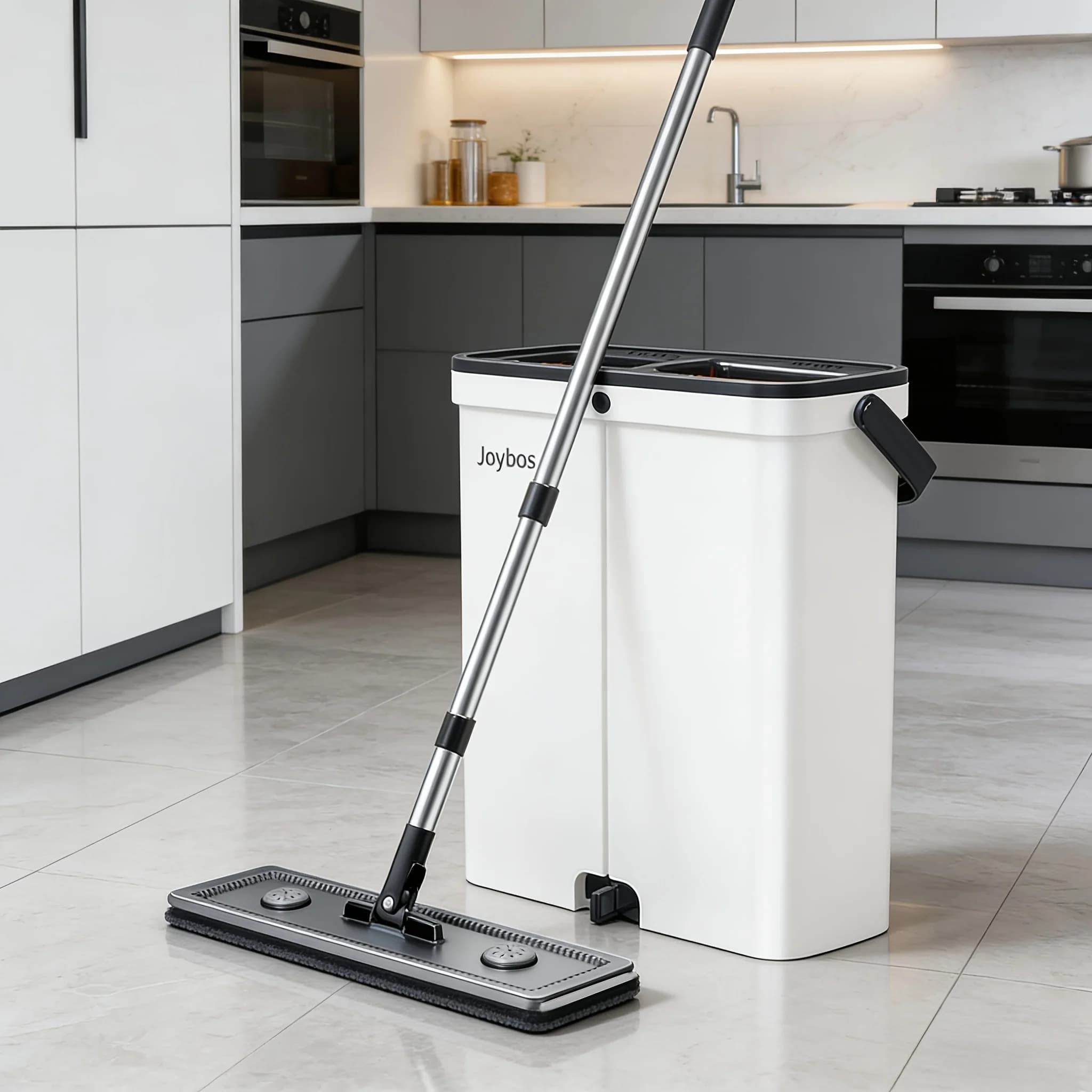 Set secchio per mop stretto, Sistema secchio per mop piatto, Secchio per mop con strizzatore, Mop piatto senza mani, Mop per pulizia a umido e a secco, Mop per pareti