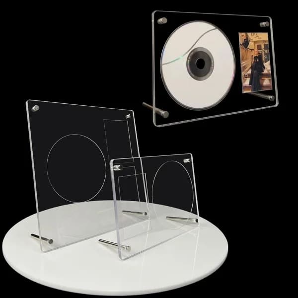 Immagine per CD Espositore in acrilico Cornice per foto Cornice trasparente per idol Ins CD Porta carte piccole Display Room Desktop Decor