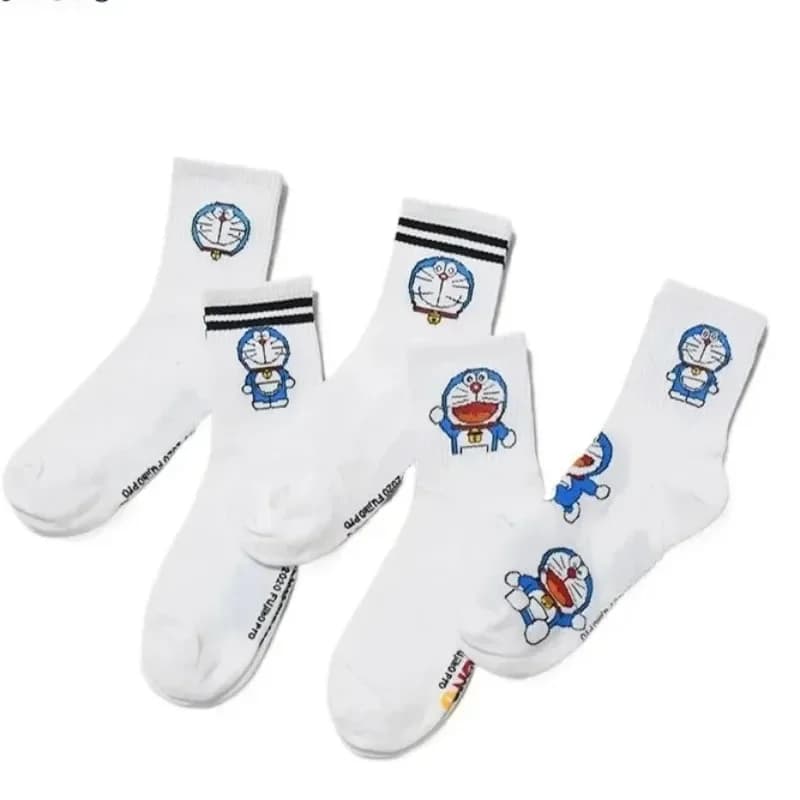 Doraemon Medium Tube Cotton Socks Cartoon Jacquard Lovely Fashion Comfortable Autumn and Winter Girl Birthday Gift
