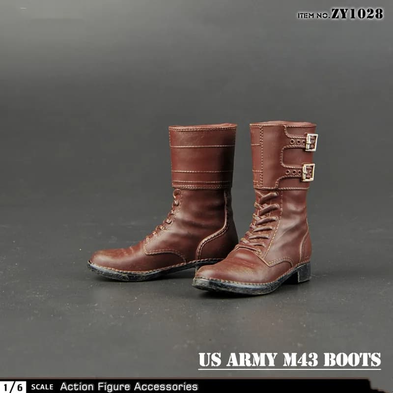 Modello di scarpe con stivali corti neri in scala 1/6 per accessori per action figure da soldato da 12 pollici
