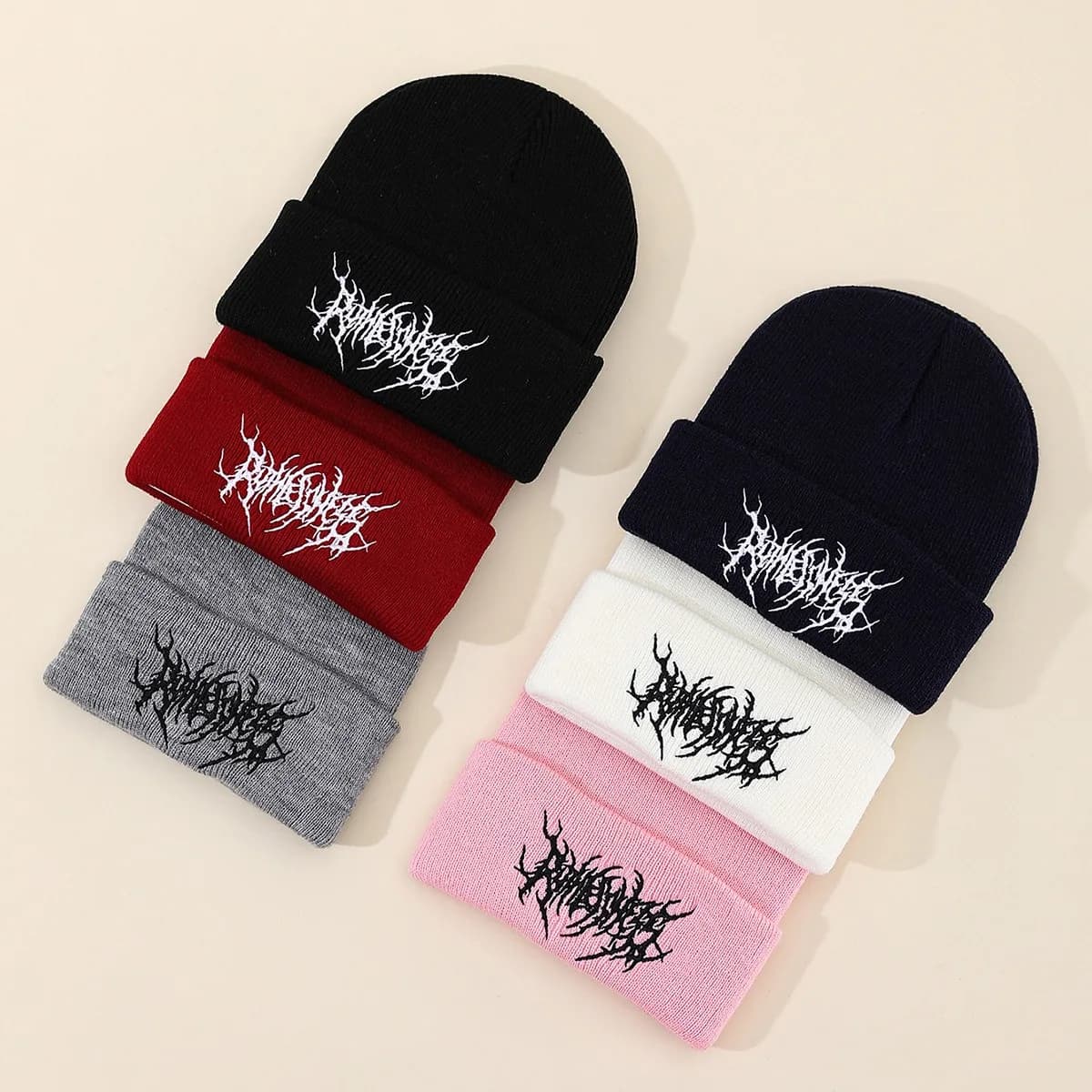 Nuovo cappello lavorato a maglia con teschio Berretto acrilico punk unisex Berretto invernale da strada gotico per uomo donna