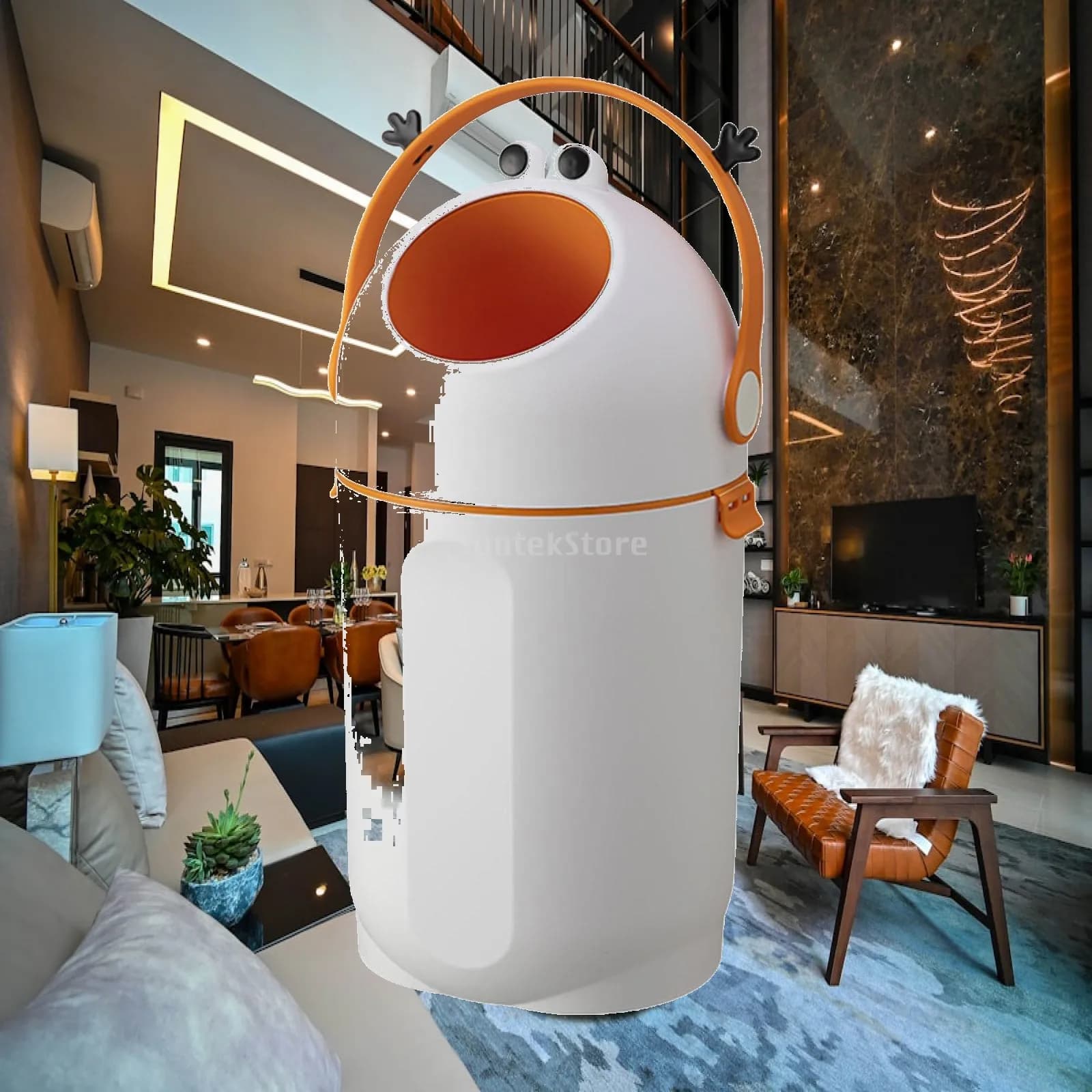 Diaper Trash Can Wastebasket Silent Opening Closing Rubbish Bucket 16L Waste Container for Apartment Home Use Living Room Hotel
