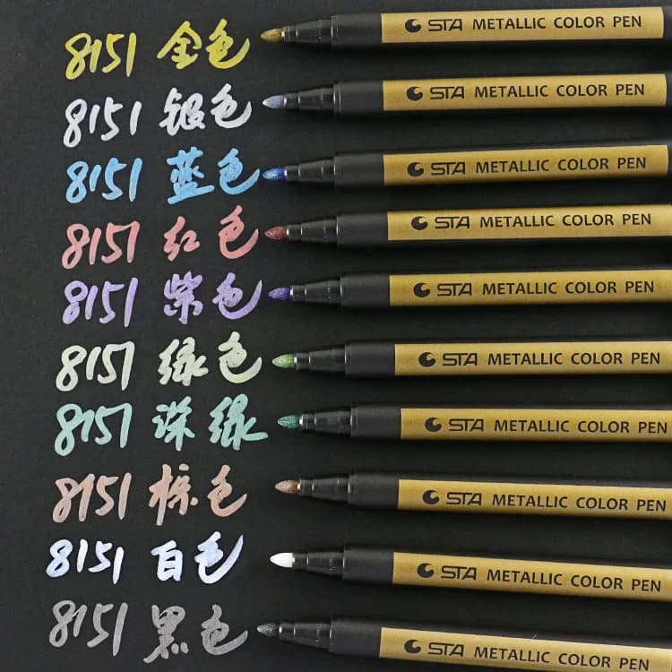 Sta 8151 10 color metal marker pen paint pen DIY photo album hand account writing pen water-based tasteless