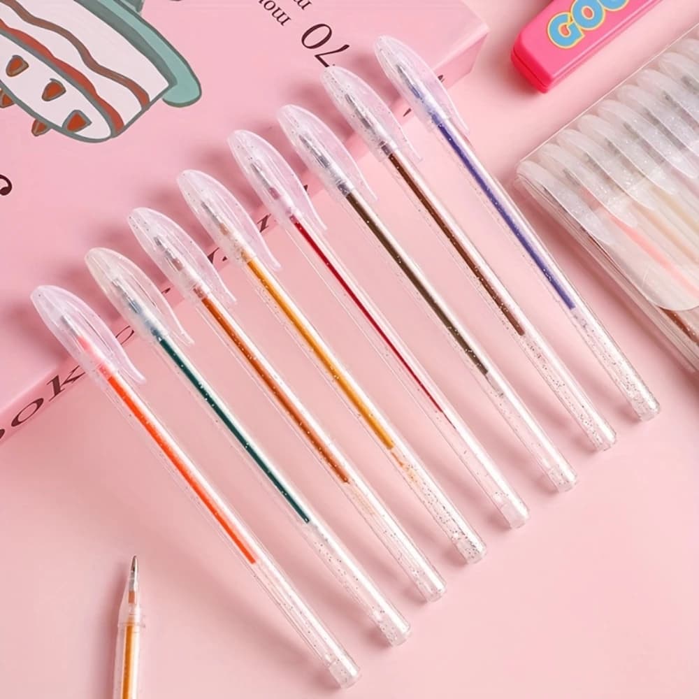 1 Set of 8-60 Color Changing Glitter Pens Liquid Sand Sparkling Little Stars Gel Pens Aurora Shiny Pens Highlighter Pens DIY Art