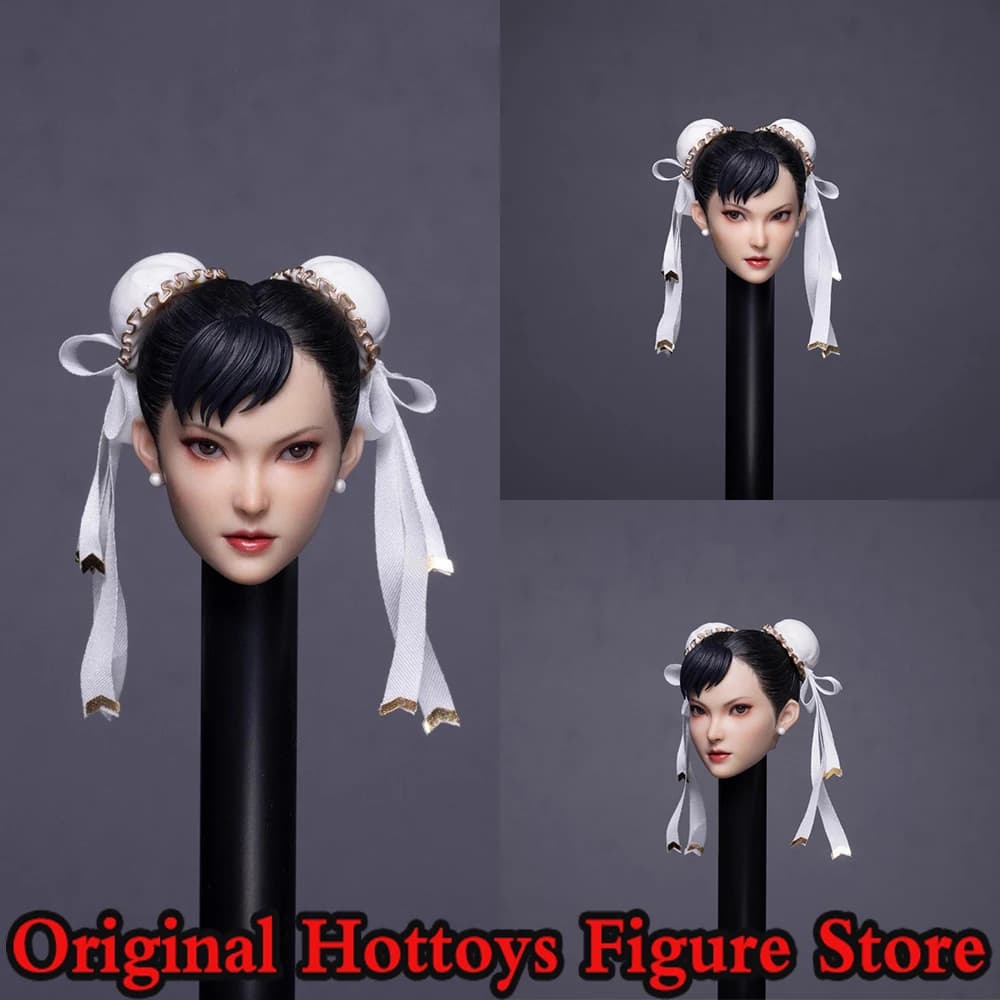 In Stock Z6TOYS ZC020 1/6 Scale Women Soldier Head Sculpt Chun Li Movable Eyes Version Head Carving For 12'' Action Figure Doll