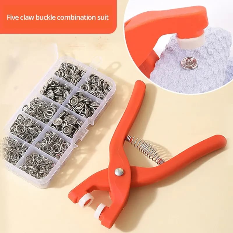 Five-claw buckle set 50/100pcs five-claw buckle with hand press pliers Snaps fastener kits Clothes hat sewing use snap button