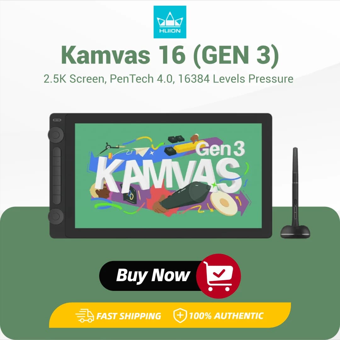 Tavoletta grafica HUION Kamvas Pro 16 da 15,8 pollici 2,5K Schermo QHD Monitor da disegno sRGB al 145% con supporto PenTech3.0 Stilo digitale