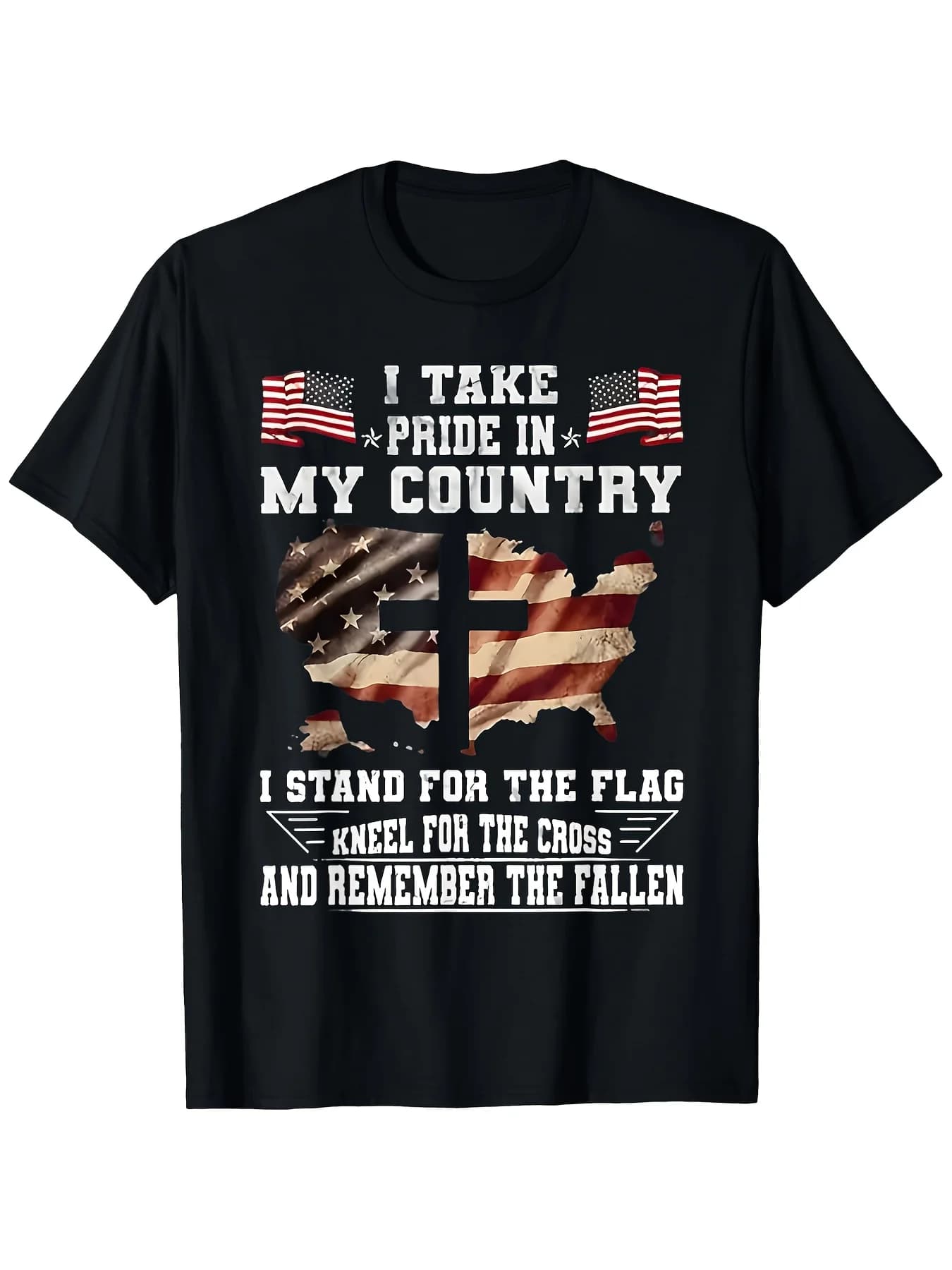 I Take Pride in My Country I Stand for the Flag Kneel Usa T-Shirt, Unisex Casual Round Neck Outdoor Short Sleeve T-Shirt with Slight Stretch, Slightly Elastic, 100%, S-Xxxl, Casual Short Sleeve Tee Soft