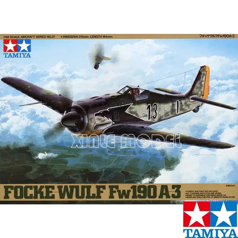 TAMIYA Plastic Assembled Aircraft Model Kit 61037 Focke-Wulf Fw190 A-3 1/48