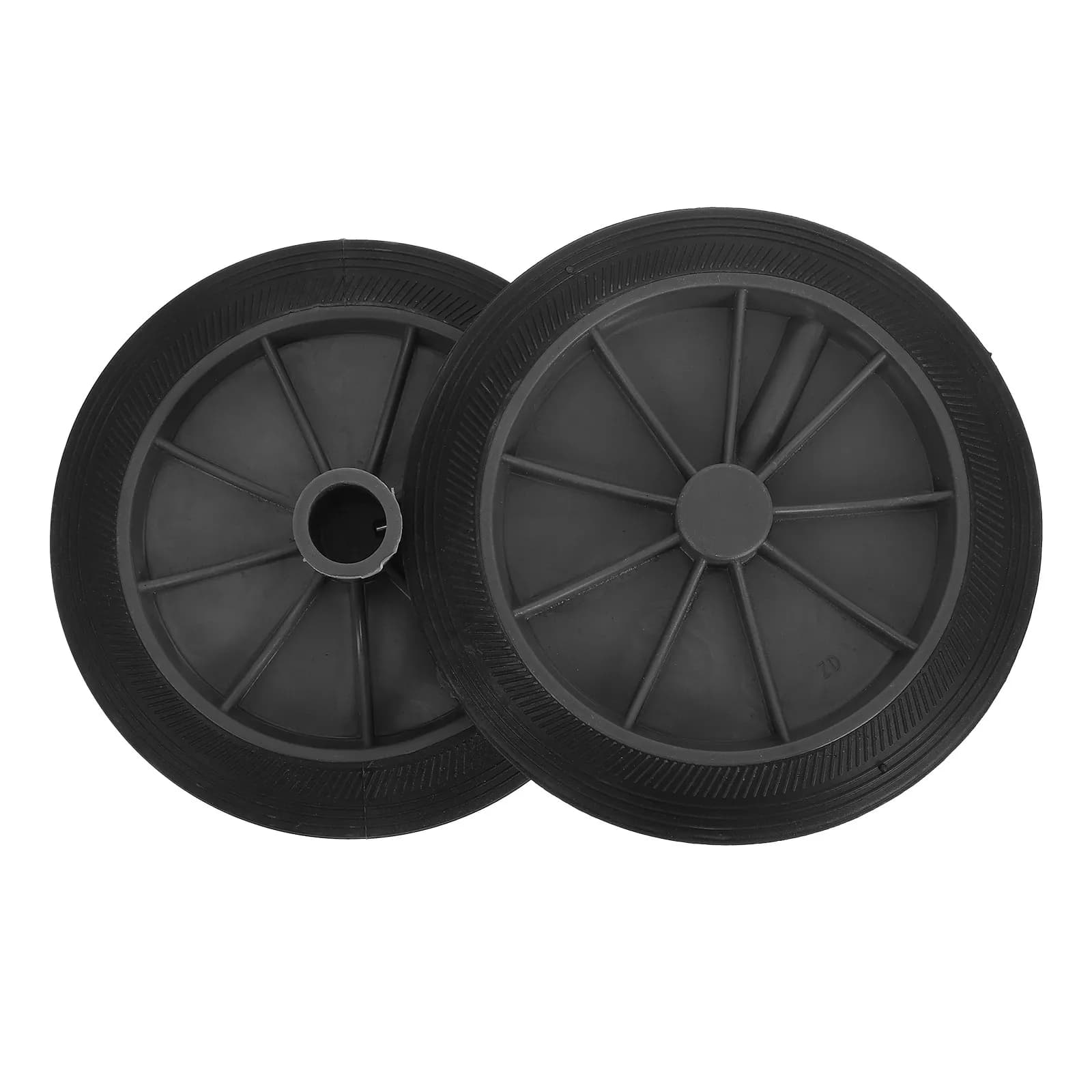 2Pcs Garbage Bin Rubber Wheels Heavy Duty Outdoor Trash Can Replacement Parts Compatible with Large Waste Container