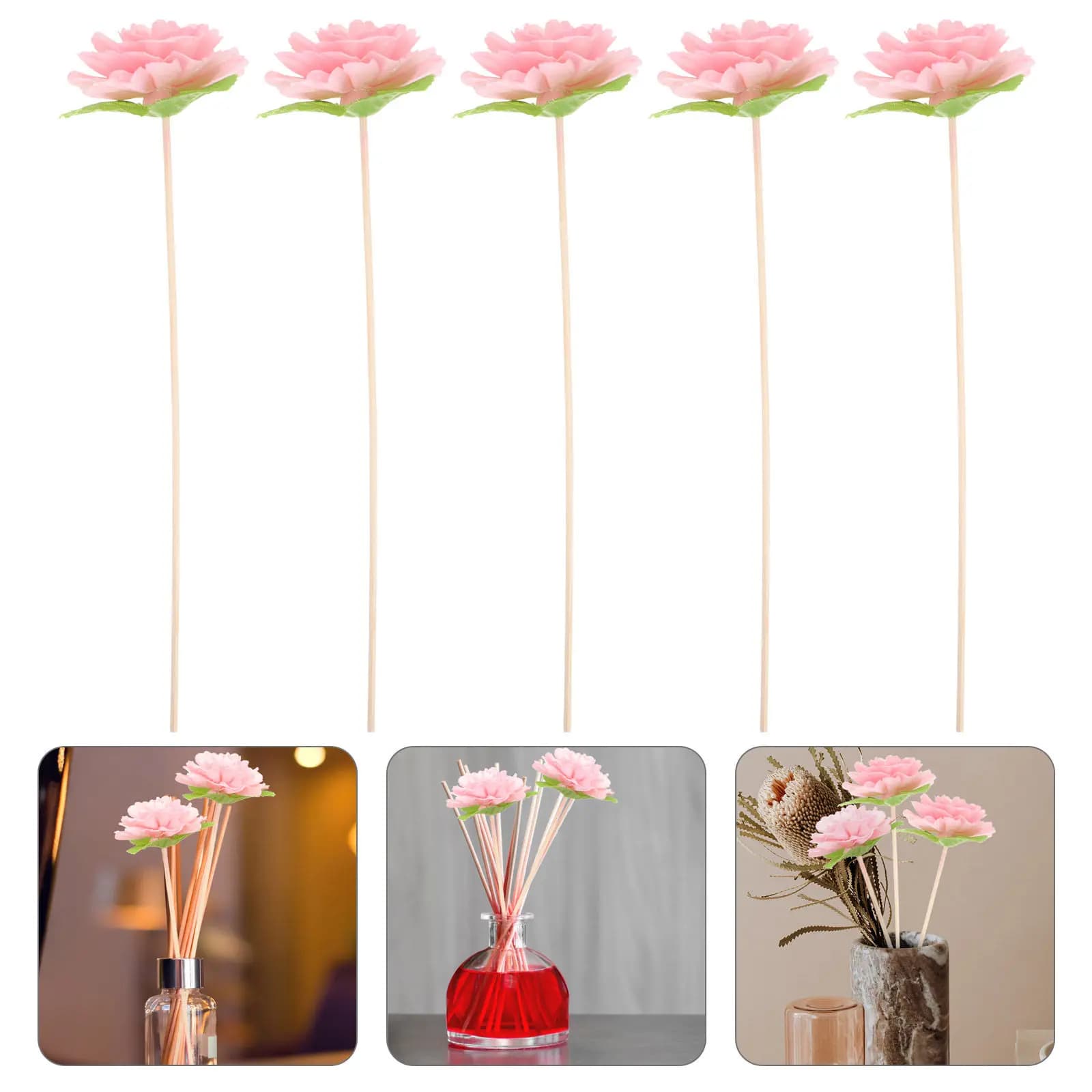 5 bastoncini diffusori in rattan, ricambi in legno naturale per bottiglie di oli essenziali, decorazioni per la casa e per matrimoni