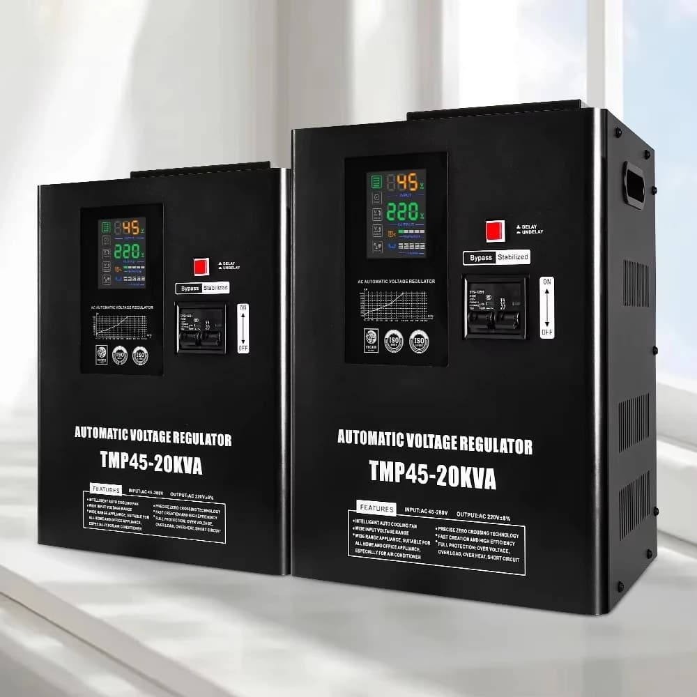 Nuovo Regolatore di Tensione Automatico Monofase PLAL TMP 20KVA 2026 SVC da Parete per Uso Domestico con Ingresso 45V-280V e Display LED